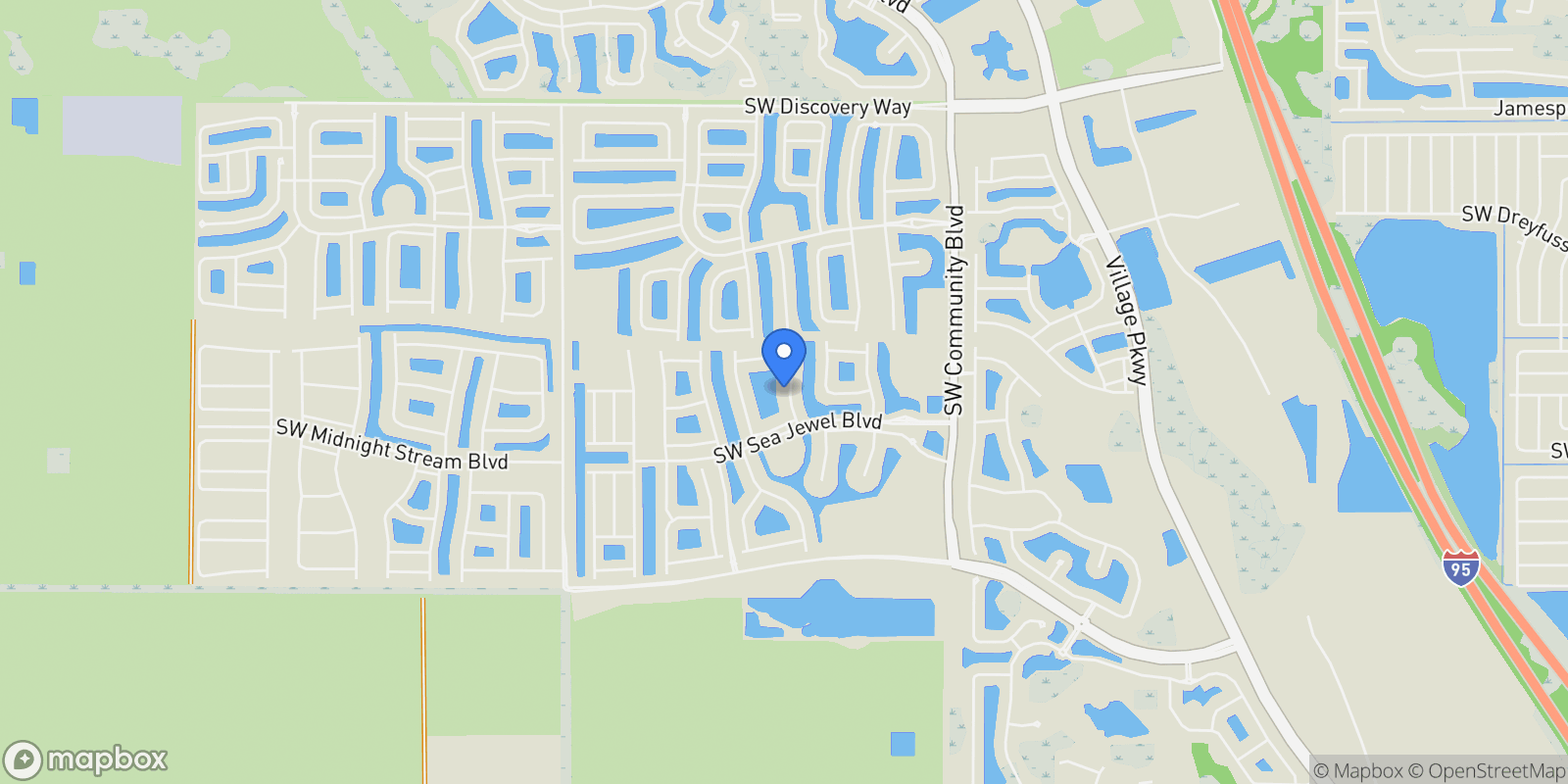 Map showing 12290 SW Saltwater Drive, Port St. Lucie, Florida, United States.