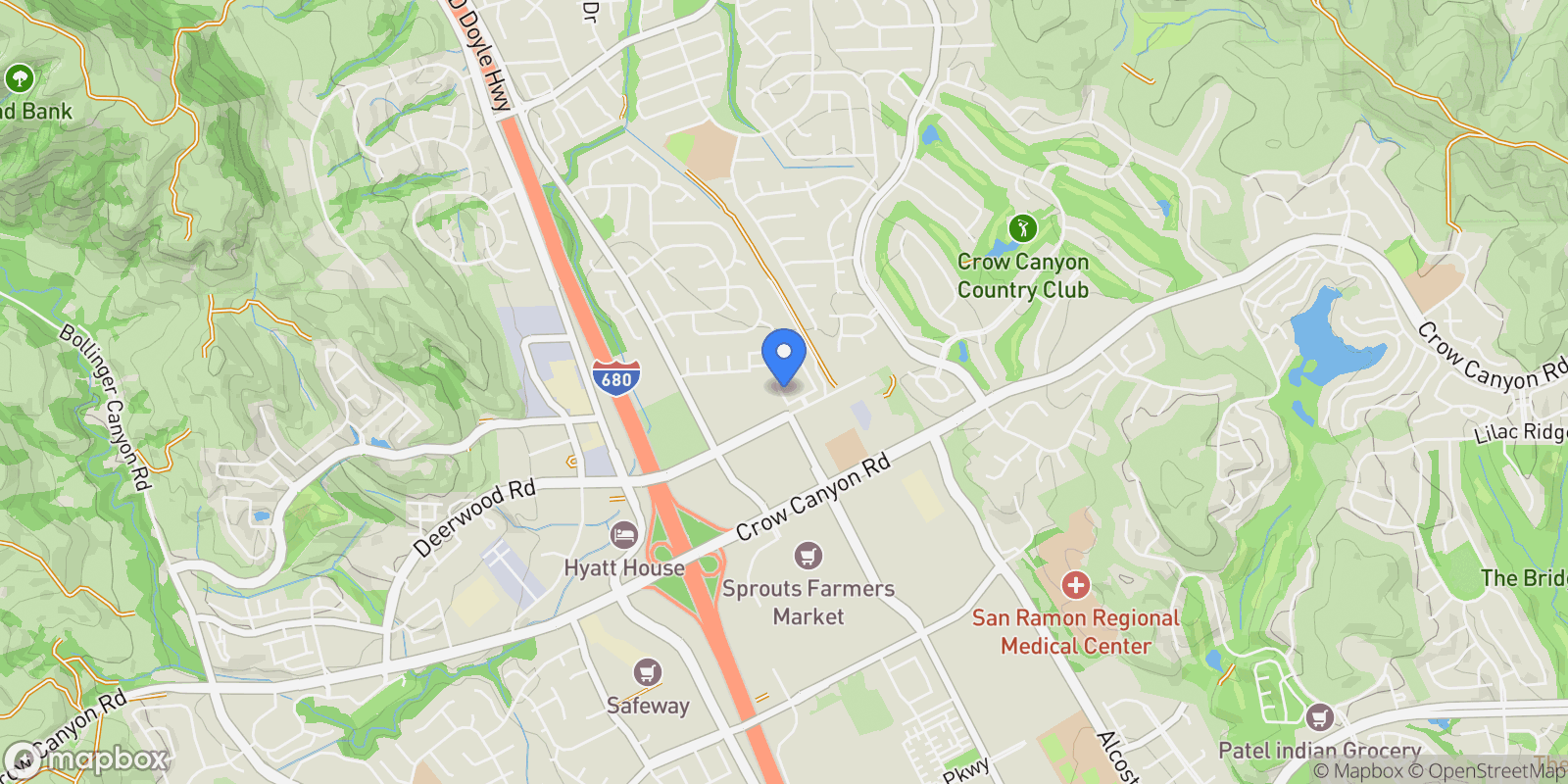 Map showing 3080 Fostoria Cir, Danville, California, United States.
