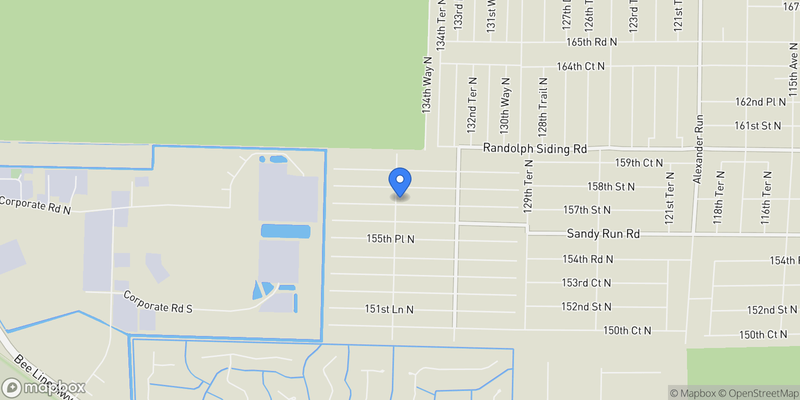 Map showing 13613 157th Court N, Jupiter Island, Florida, United States.
