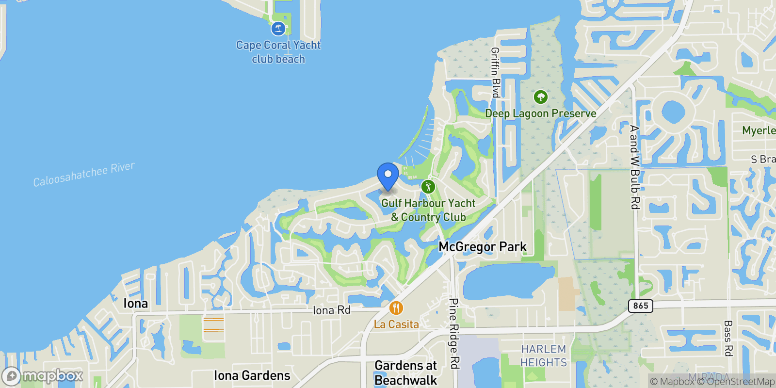 Map showing 14530 Dory LN, Fort Myers, FL, 33908, USA, Fort Myers, Florida, United States.