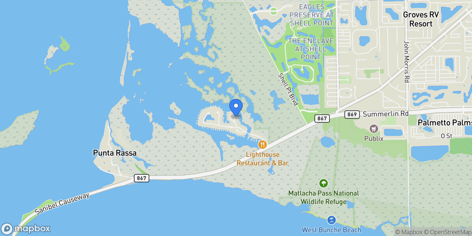Map showing 17059 Marina Cove LN, Fort Myers, FL, 33908, USA, Fort Myers, Florida, United States.