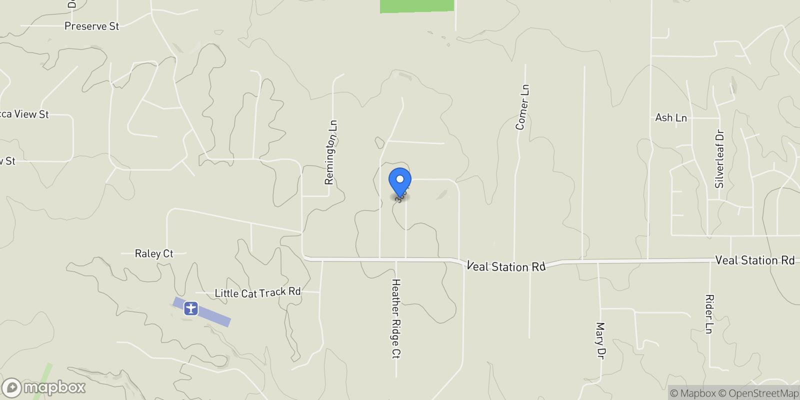 Map showing 7388 Wilderness Way, Weatherford, Texas, United States.