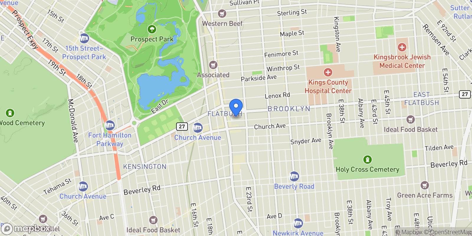 Map showing 45 Martense Street 5G, Brooklyn, NY 11226, New York, New York, United States.