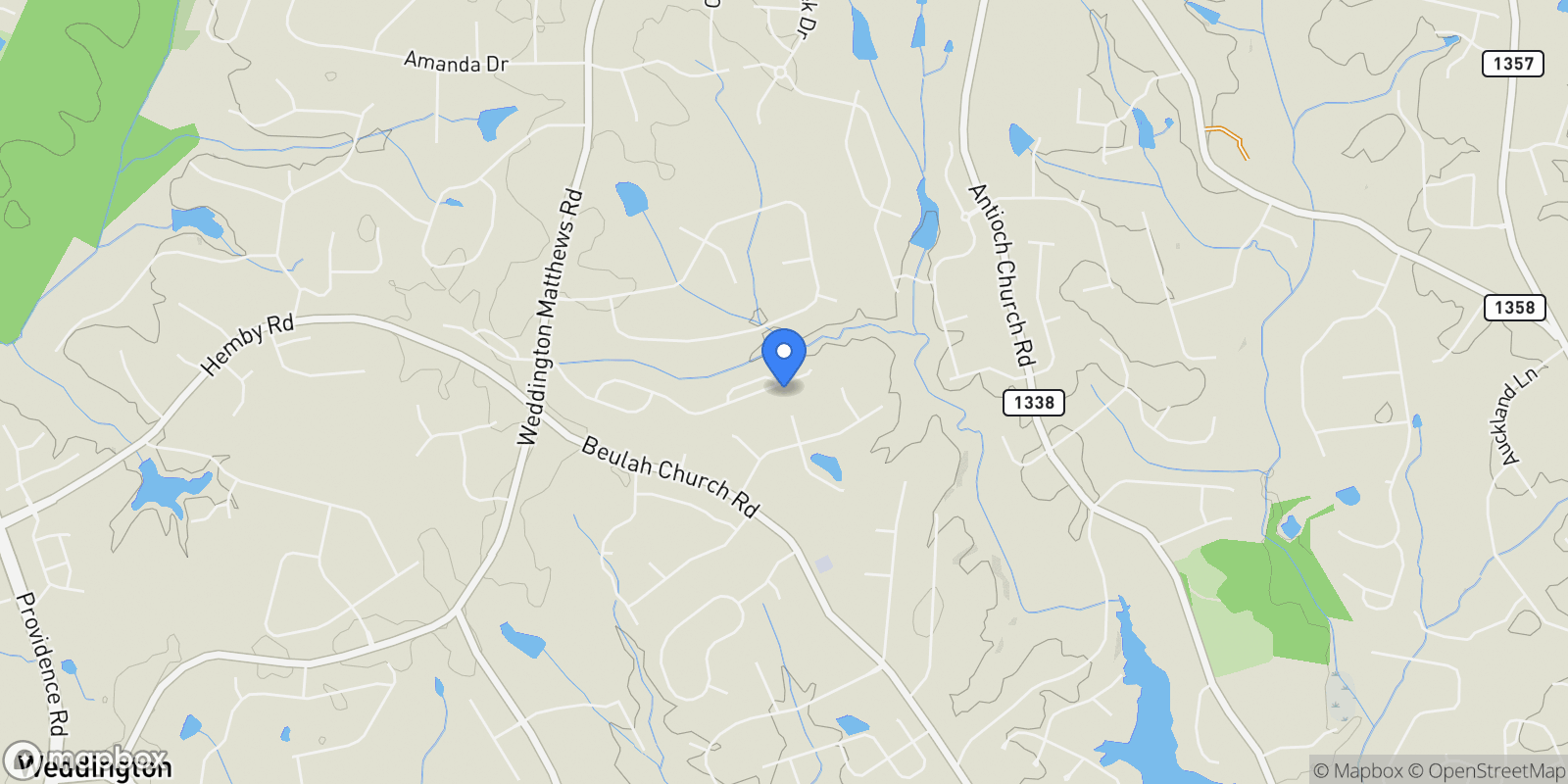 Map showing 617 Brown Creek Drive, Weddington, North Carolina, United States.