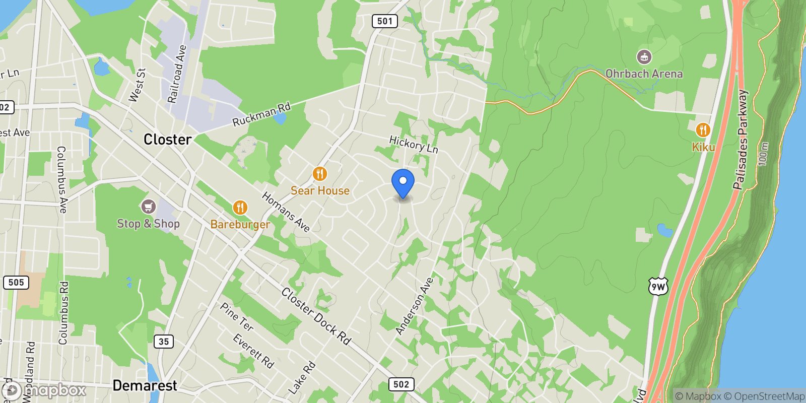 Map showing 25 Macarthur Avenue, Closter, New Jersey, United States.