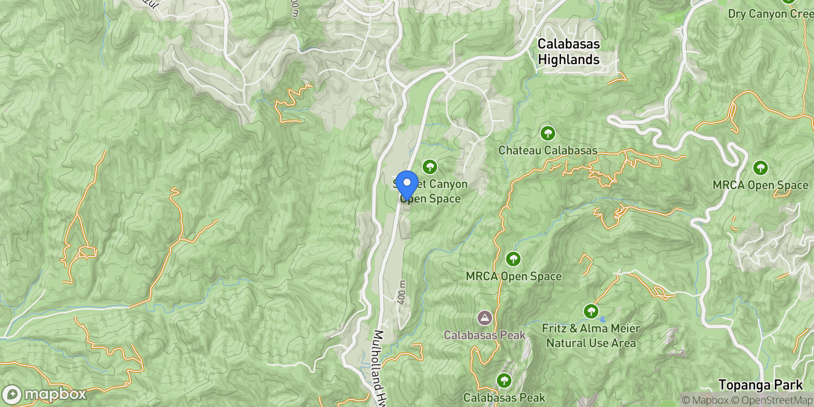 Map showing 24410 Mulholland Hwy, Calabasas, CA 91302, Hidden Hills, California, United States.
