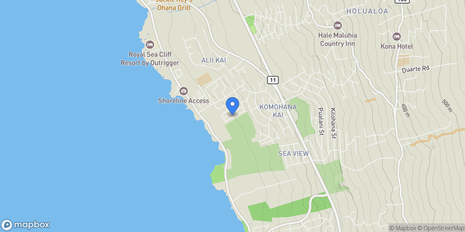 Map showing 76-352 Wana Street #53B, Kailua-Kona, HI 96740, Kailua-Kona, Hawaii, United States.