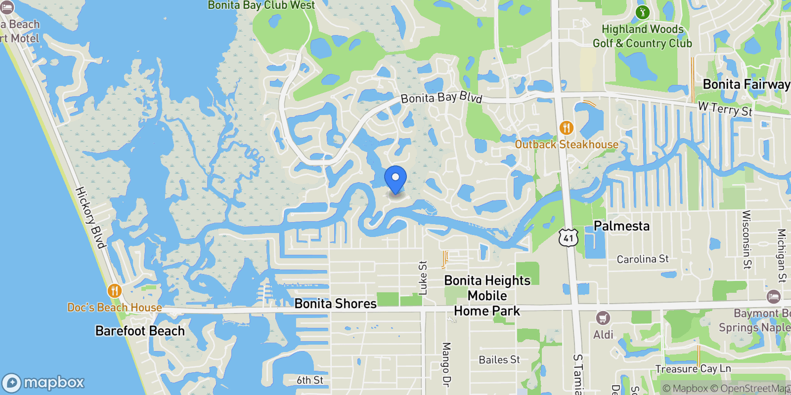 Map showing 27401 Hidden River CT, Bonita Springs, FL, 34134, USA, Bonita Springs, Florida, United States.