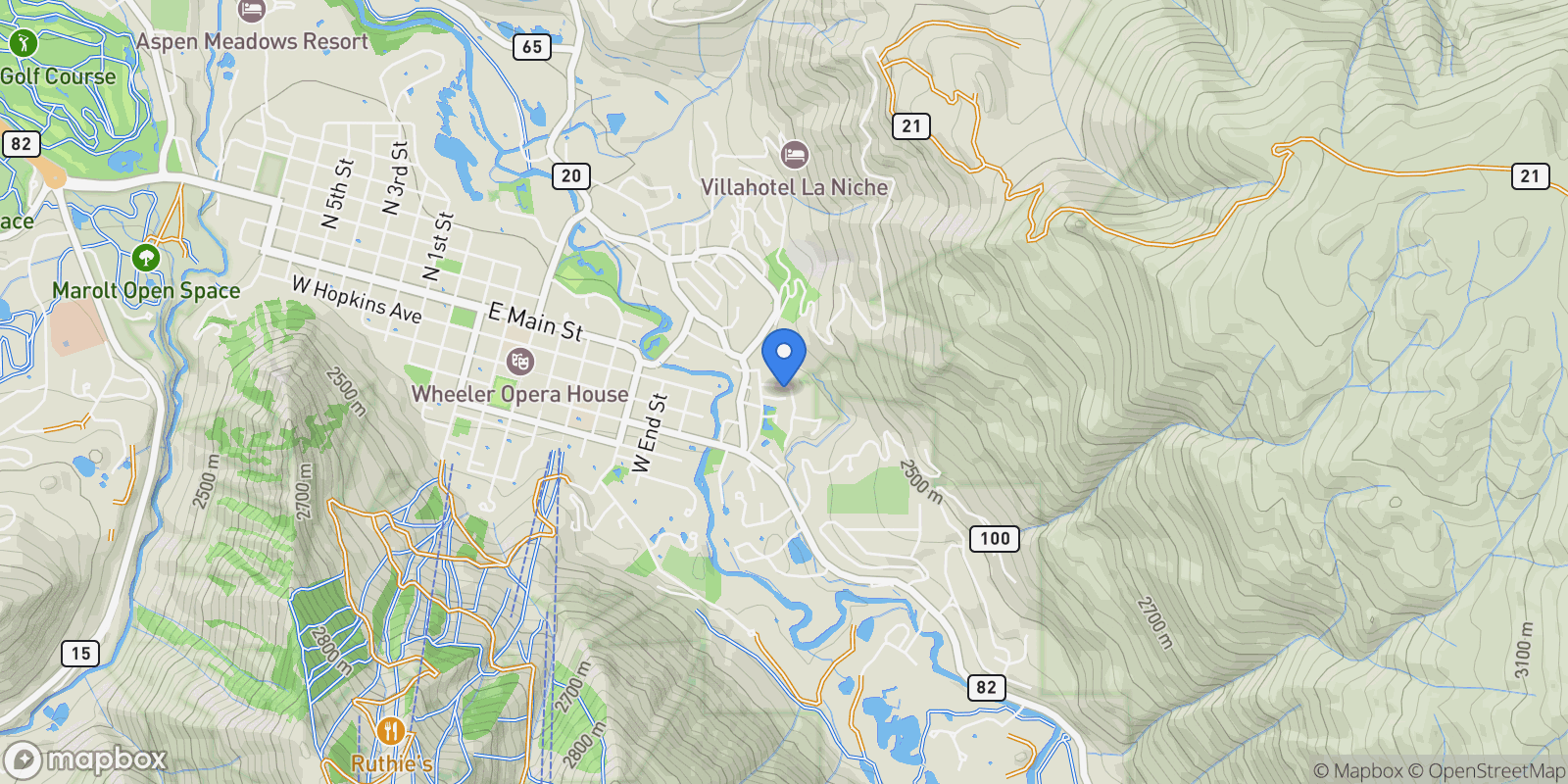Map showing 63 Smuggler Grove Road , Aspen, CO 81611, Aspen, Colorado, United States.