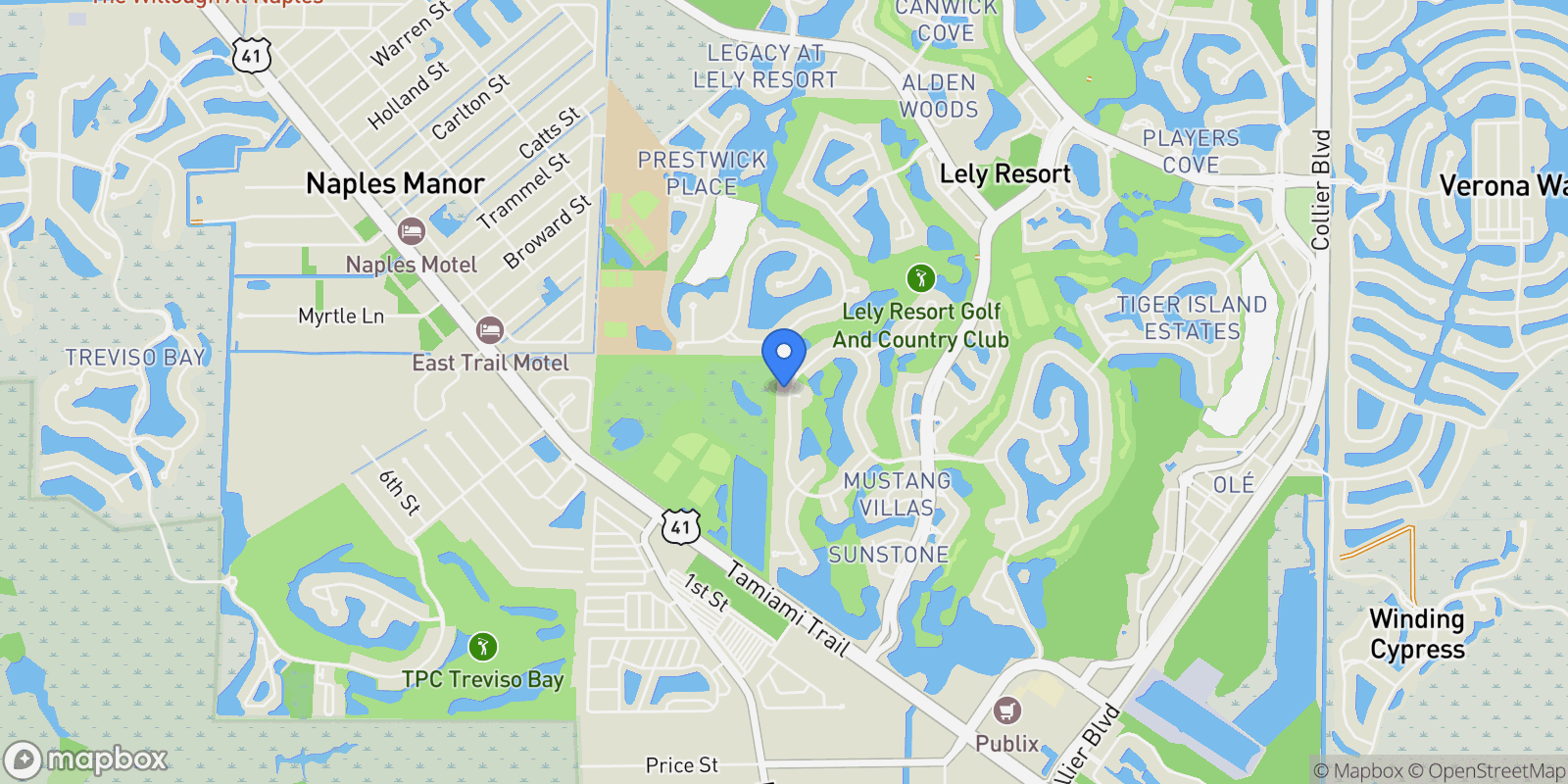 Map showing 8868 Mustang Island, Naples, FL, 34113, USA, Naples, Florida, United States.