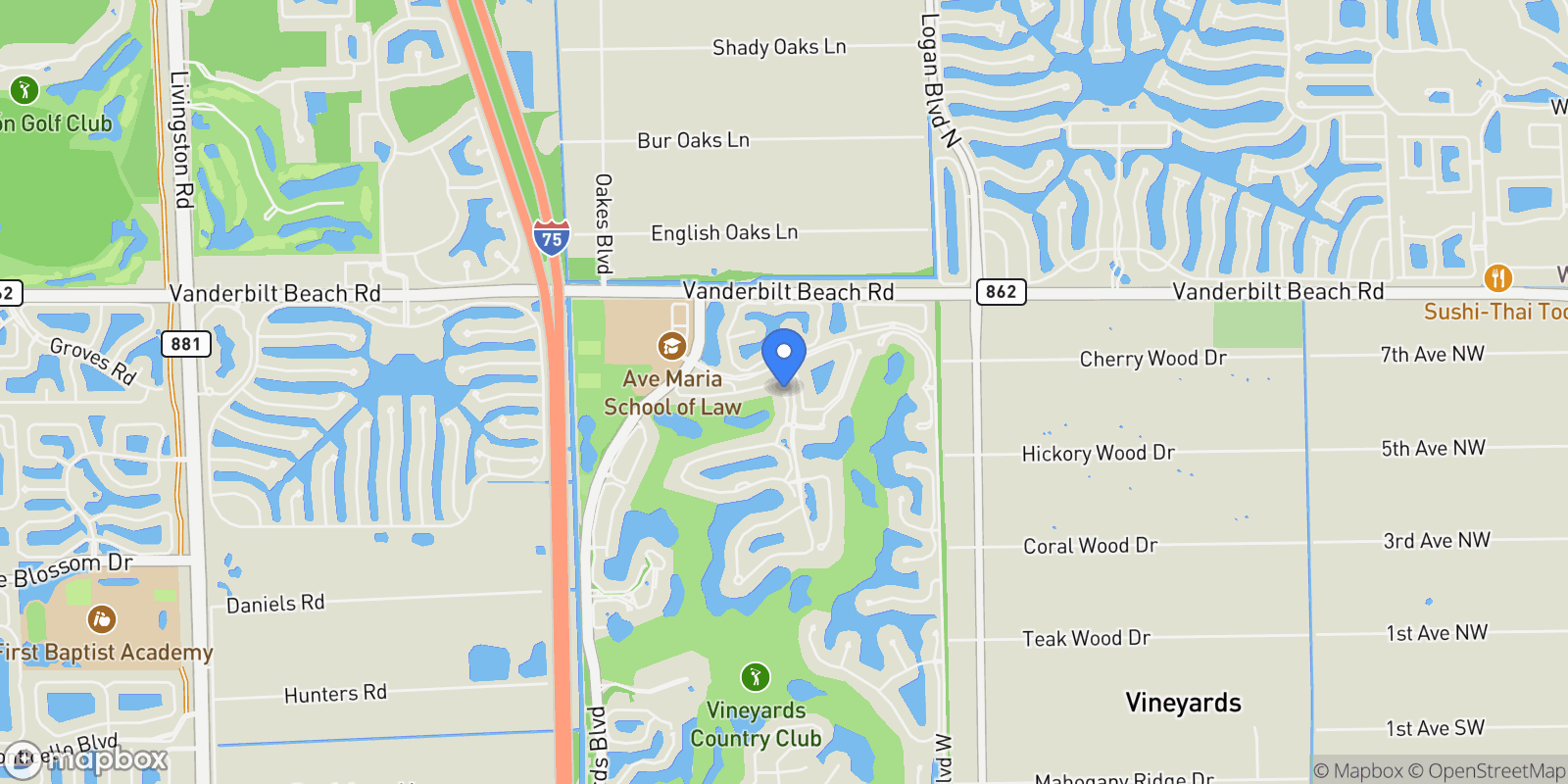 Map showing 770 Regency Reserve, #1803, Naples, FL, 34119, USA, Naples, Florida, United States.