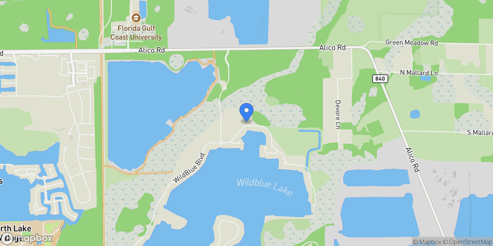 Map showing 17259 Blue Sapphire DR, Fort Myers, FL, 33913, USA, Miromar Lakes, Florida, United States.