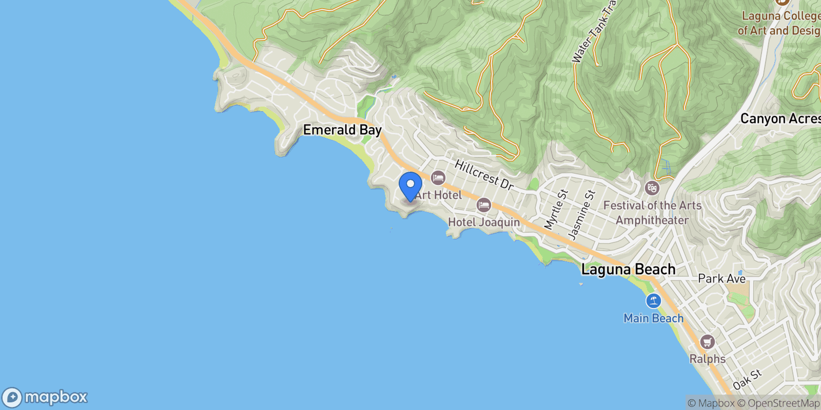 Map showing 245 Crescent Bay Drive, Laguna Beach, California, United States.
