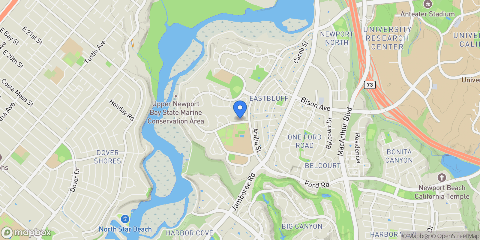Map showing 2209 Vista Huerta, Newport Beach, California, United States.