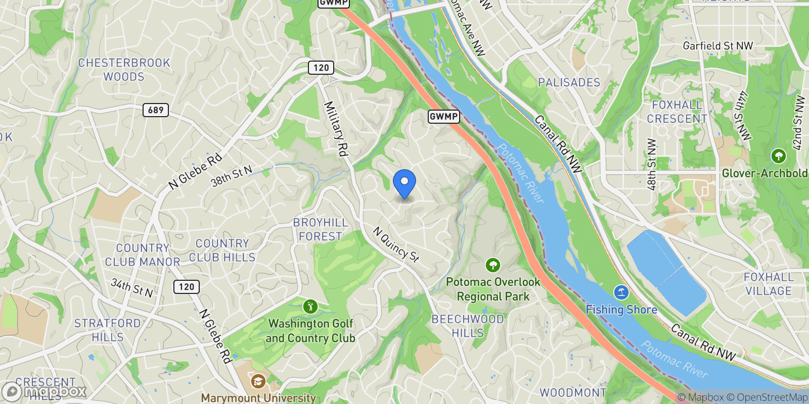 Map showing 3115 N PEARY ST STREET, ARLINGTON, VA 22207, Arlington, Virginia, United States.