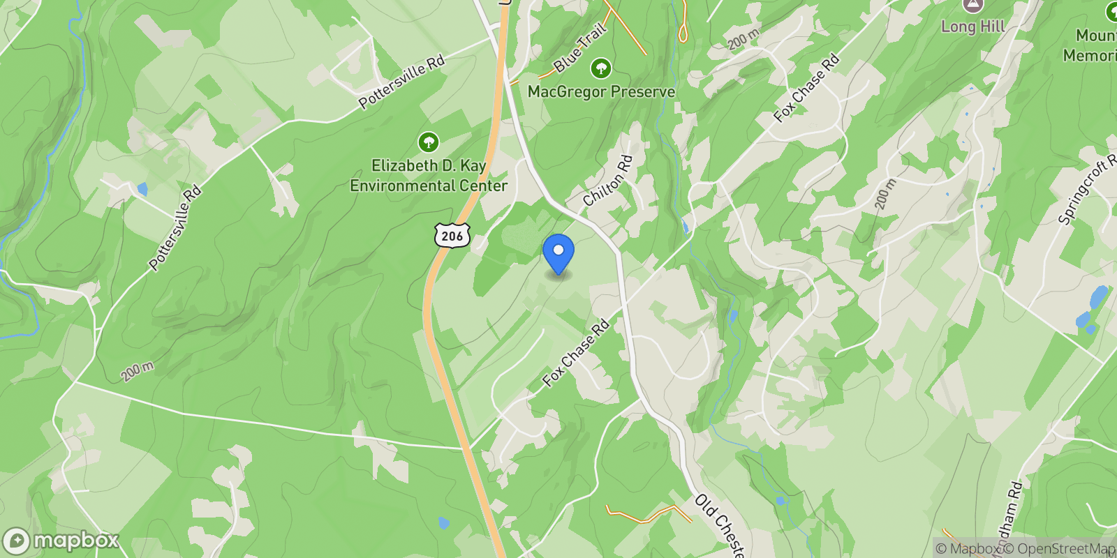 Map showing 450 Old Chester Rd, Chester Twp., NJ, 07930, USA, Chester, New Jersey, United States.