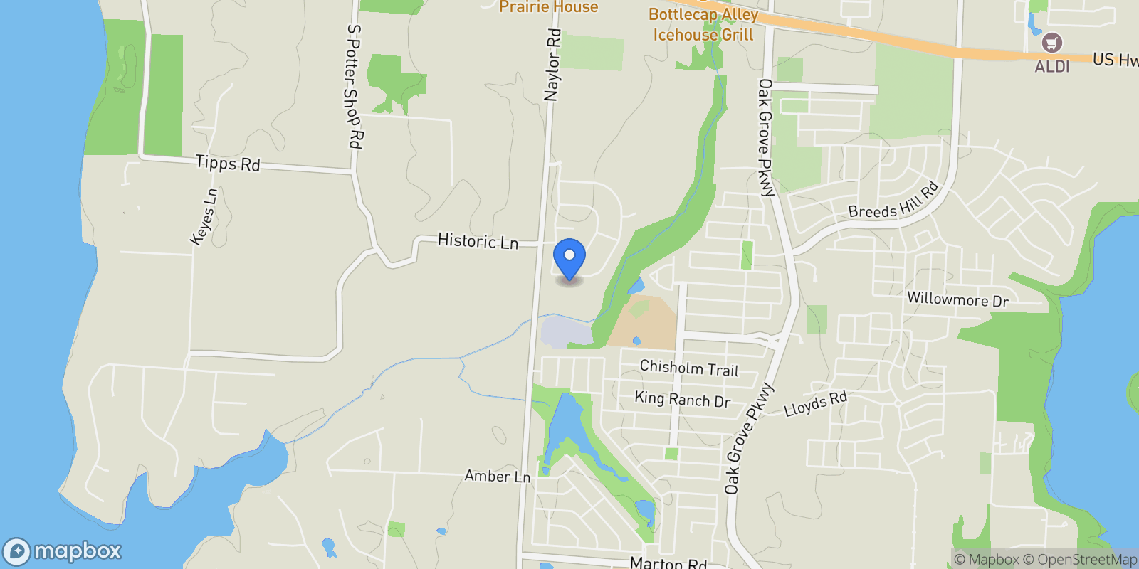 Map showing 11251 Tanager Lane, Cross Roads, TX 76227, Cross Roads, Texas, United States.
