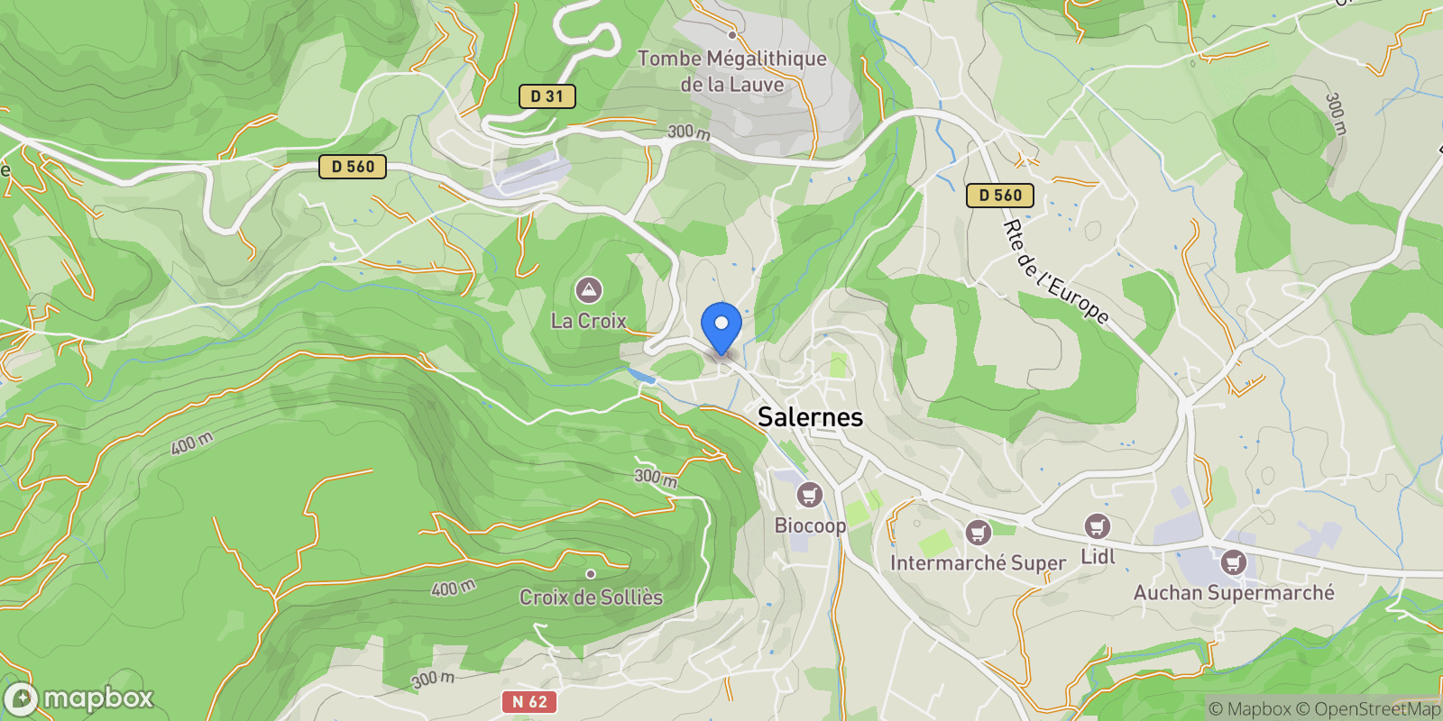 Map showing SALERNES, U 83690, Salernes, Provence-Alpes-Côte d'Azur, France.