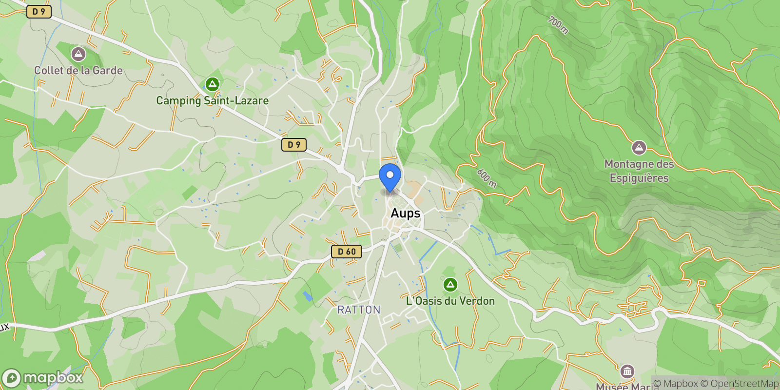 Map showing AUPS, U 83630, Aups, Provence-Alpes-Côte d'Azur, France.