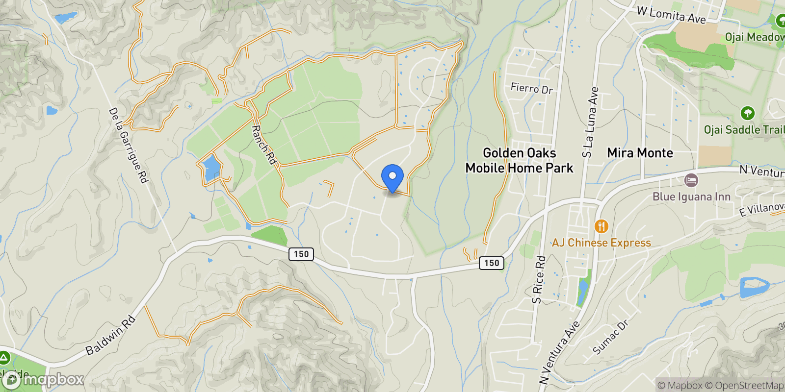 Map showing 12250 Linda Flora Drive , Ojai, CA 93023, Ojai, California, United States.
