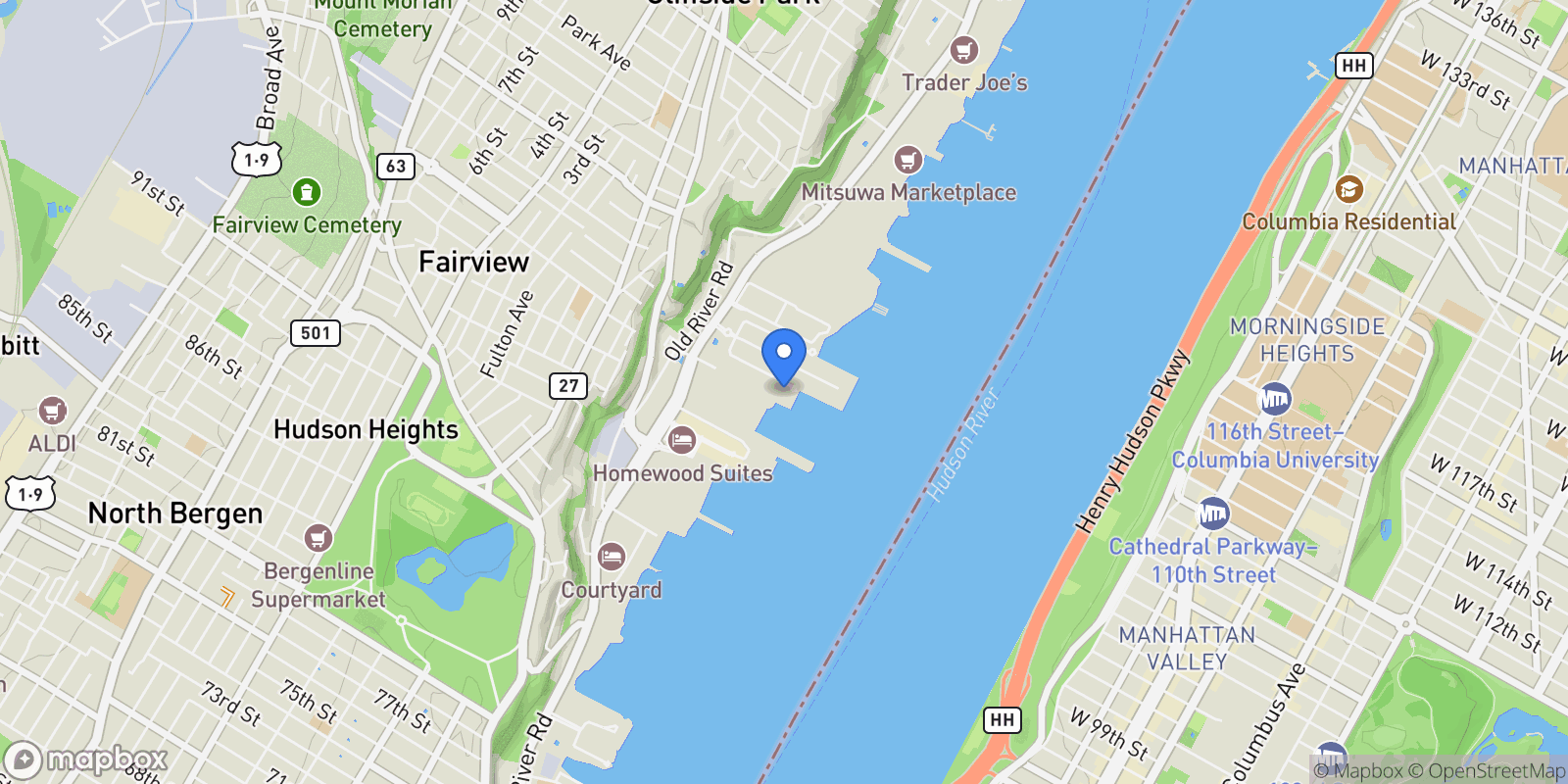 Map showing 32 Marquis Court, Edgewater, NJ 07020, Edgewater, New Jersey, United States.
