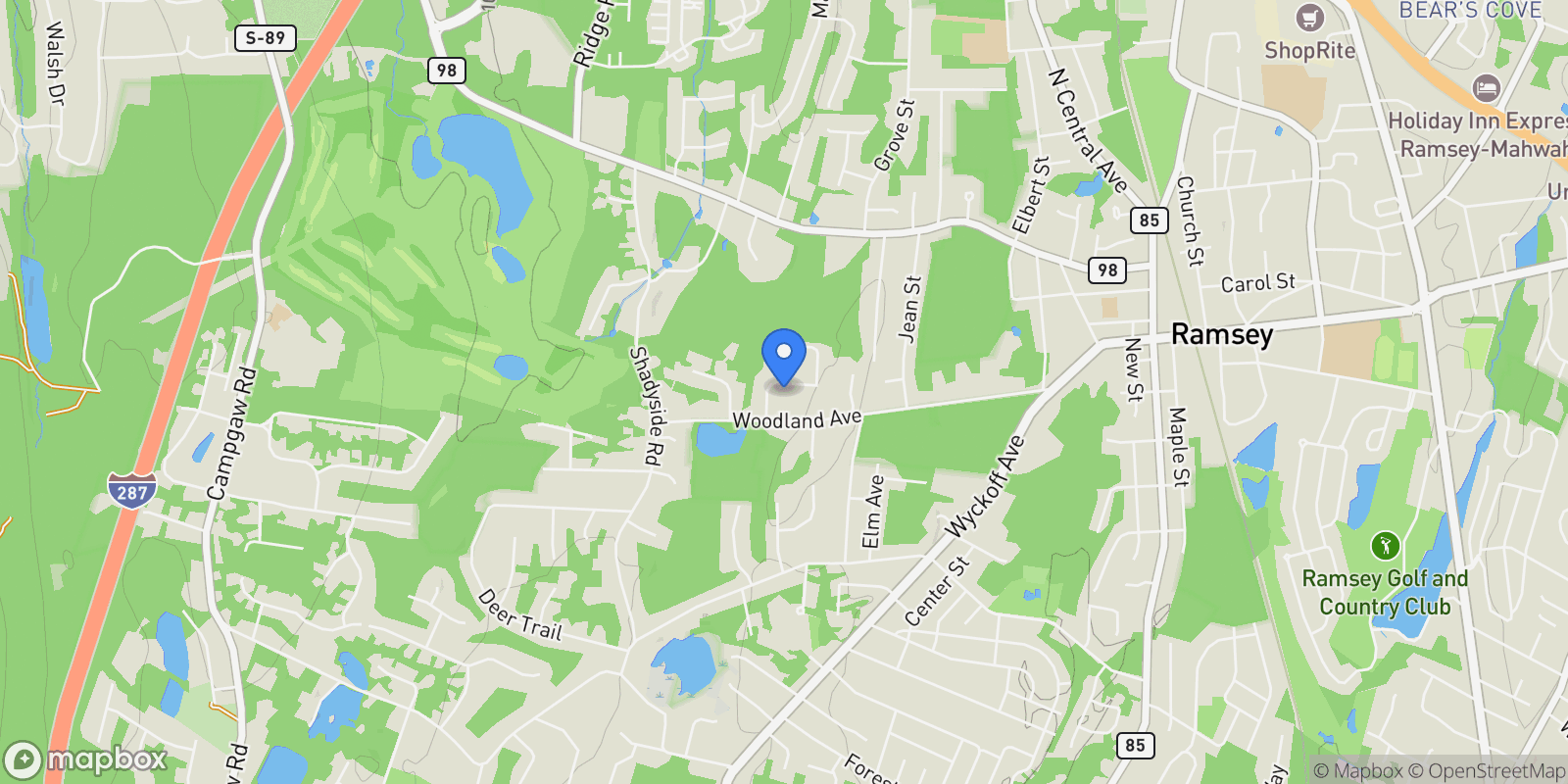 Map showing 30 Sun Valley Road, Ramsey, NJ 07446, Ramsey, New Jersey, United States.