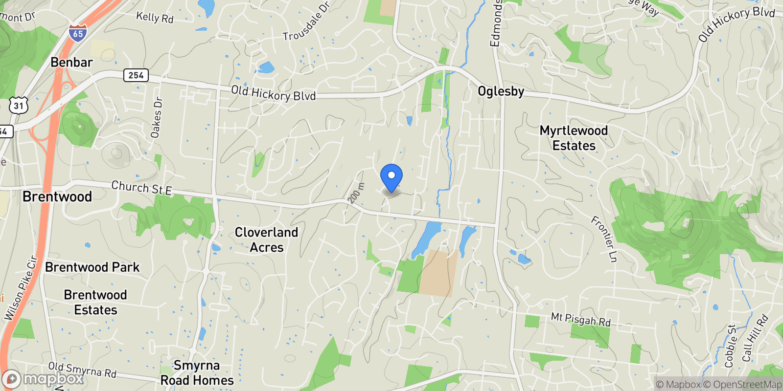 Map showing 5416 Brownstone Dr, Nashville, Tennessee, United States.