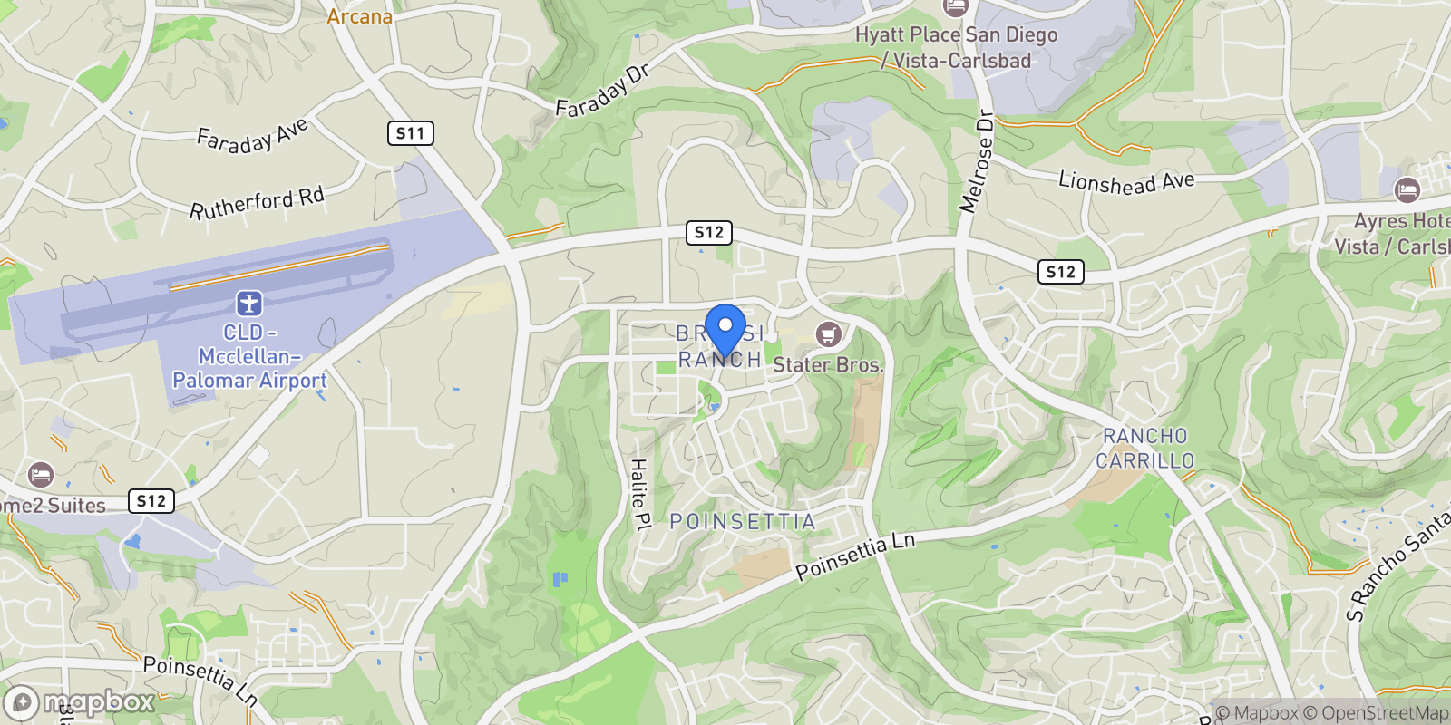 Map showing 6266 Village Green Dr, Carlsbad, California, United States.