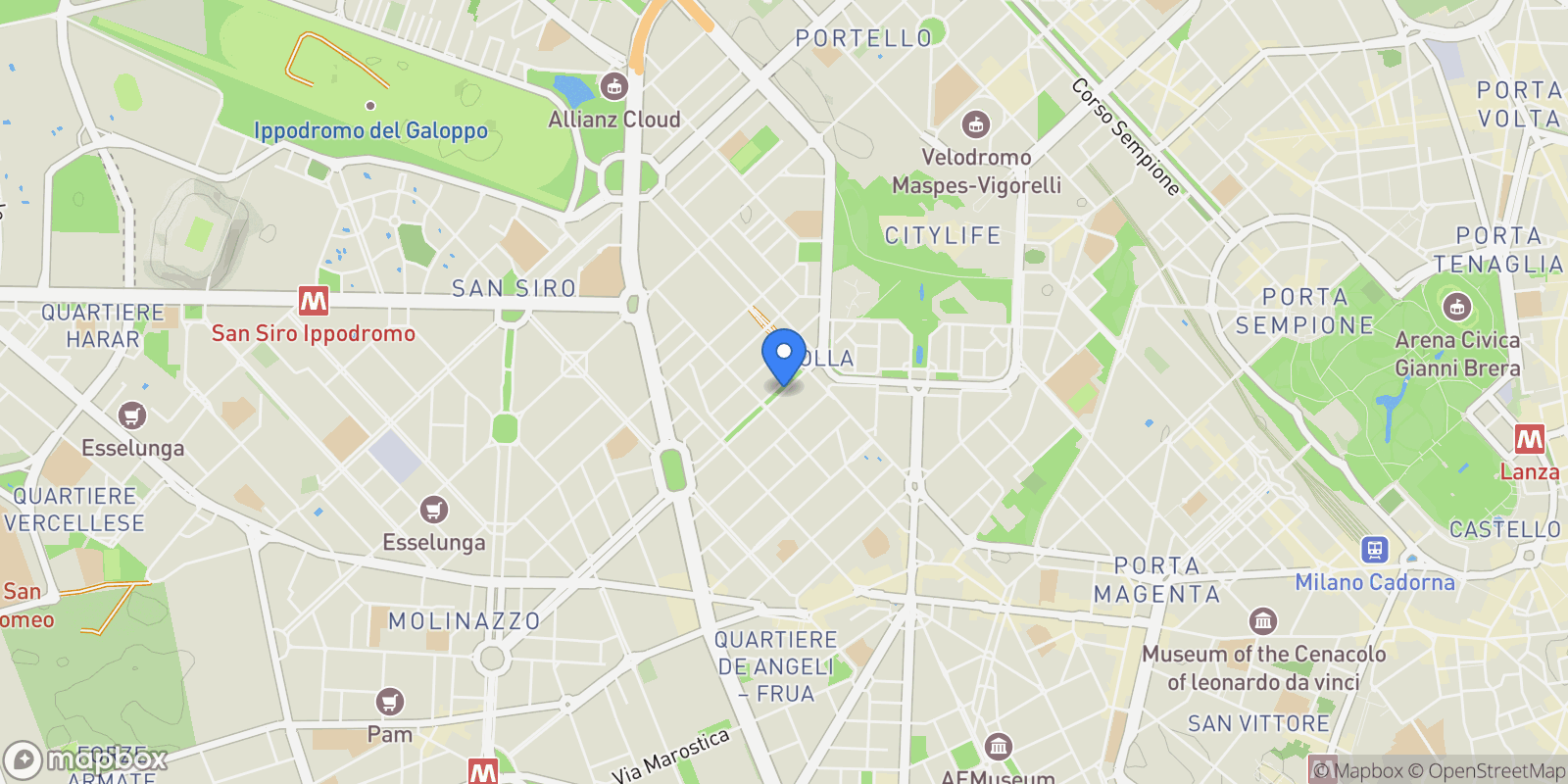 Map showing Via Domenichino, 20149 Milano MI, Italy, Milan, Lombardy, Italy.