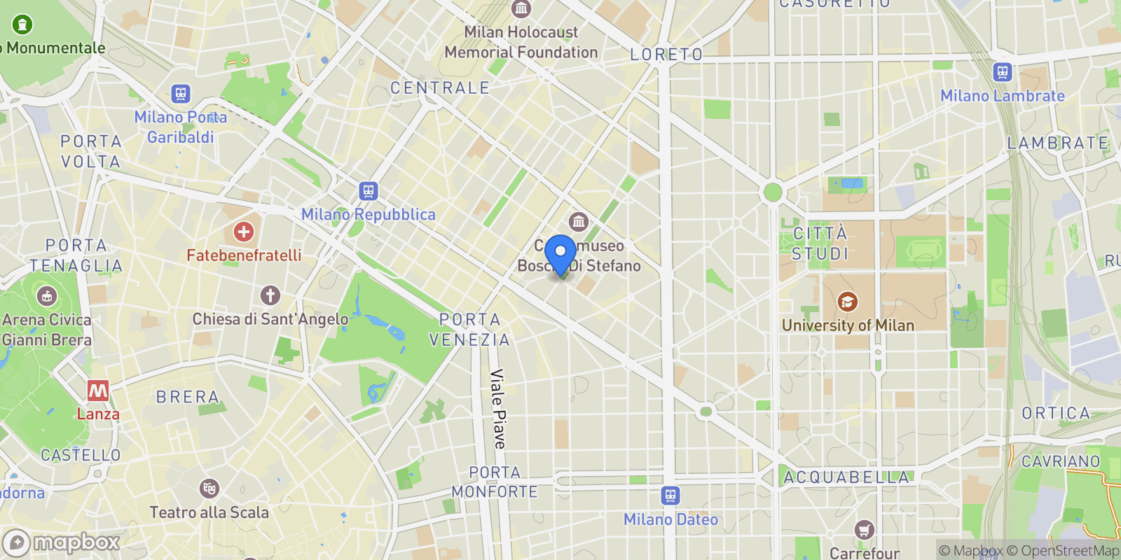 Map showing Via Leone Pancaldo, 20129 Milano MI, Italy, Milan, Lombardy, Italy.