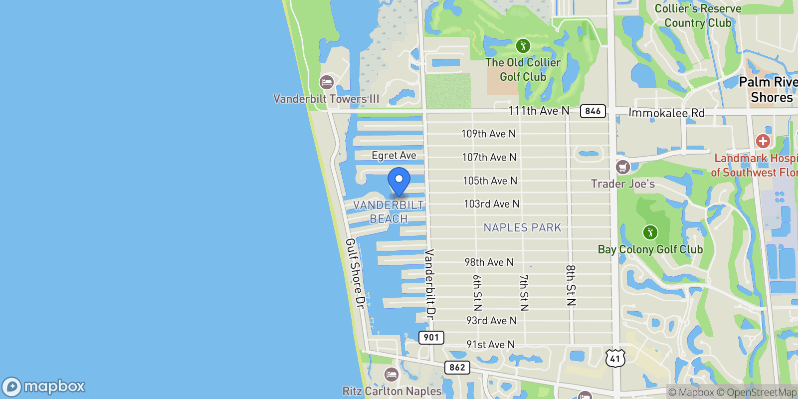 Map showing 357 Germain AVE, Naples, FL, 34108, USA, Naples, Florida, United States.