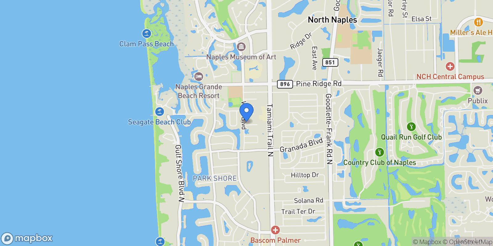 Map showing 4819 W Boulevard CT, #103, Naples, FL, 34103, USA, Naples, Florida, United States.