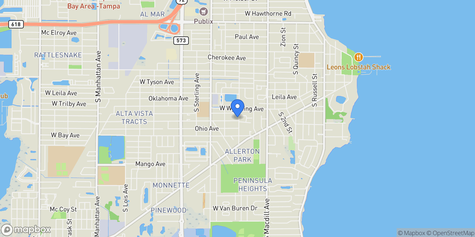 Map showing 3303 IOWA, TAMPA, FL, 33611, USA, Tampa, Florida, United States.