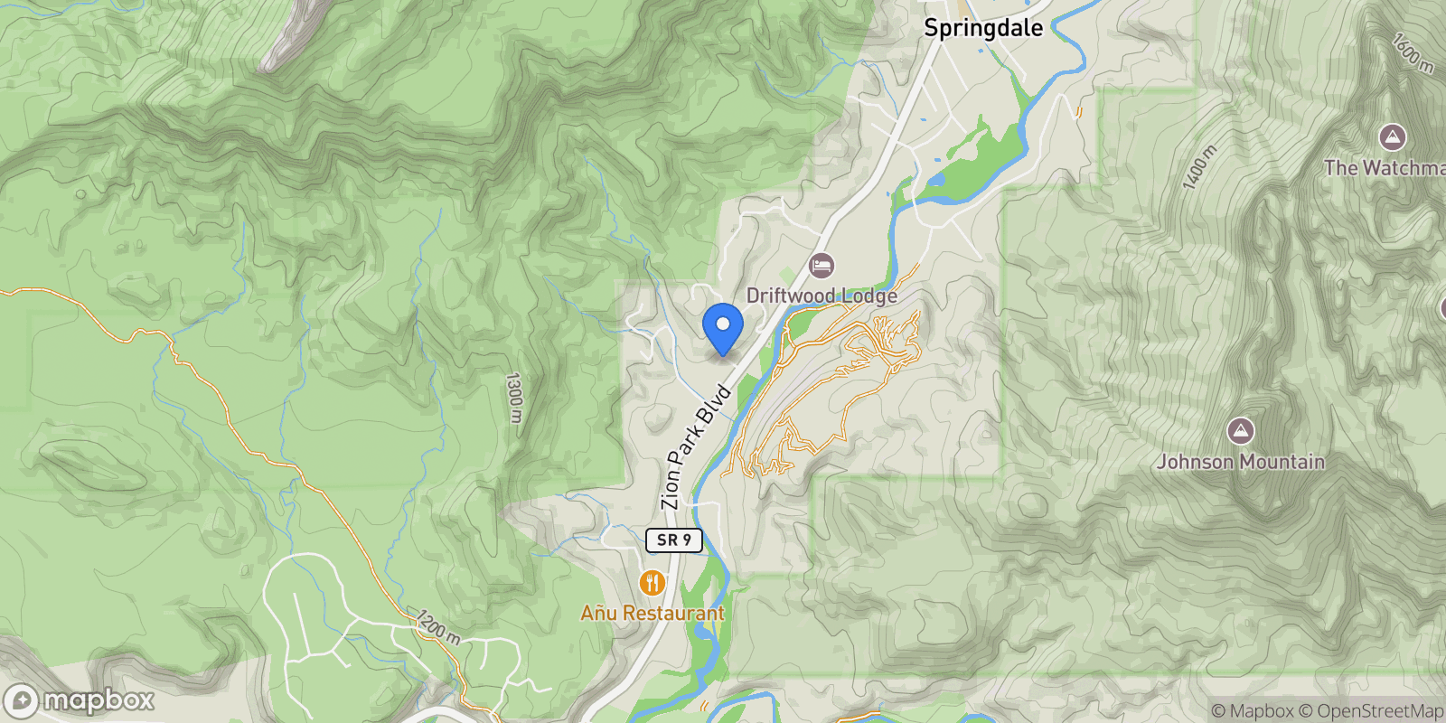 Map showing 101 Chuckwalla Lane, Springdale, UT 84767, Hurricane, Utah, United States.