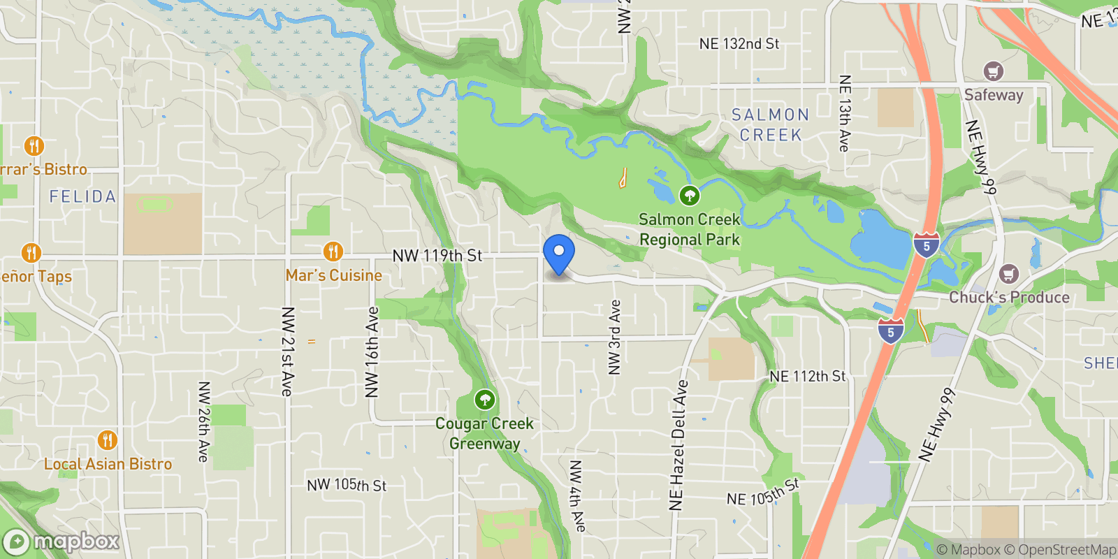 Map showing 520 NW 117TH ST, Vancouver, WA 98685, Vancouver, Washington, United States.