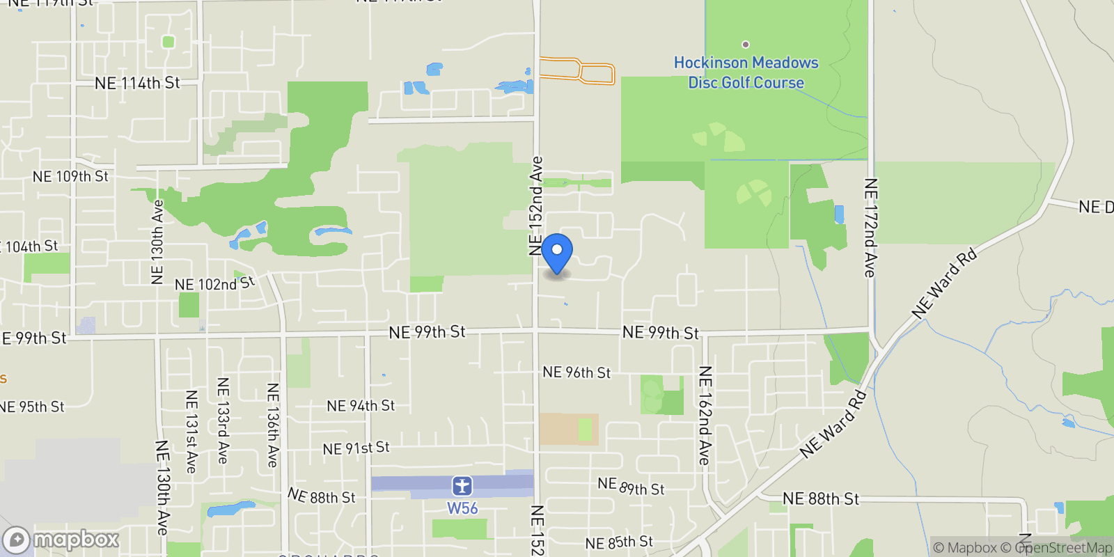 Map showing 10200 NE 154TH AVE, Vancouver, WA 98682, Vancouver, Washington, United States.