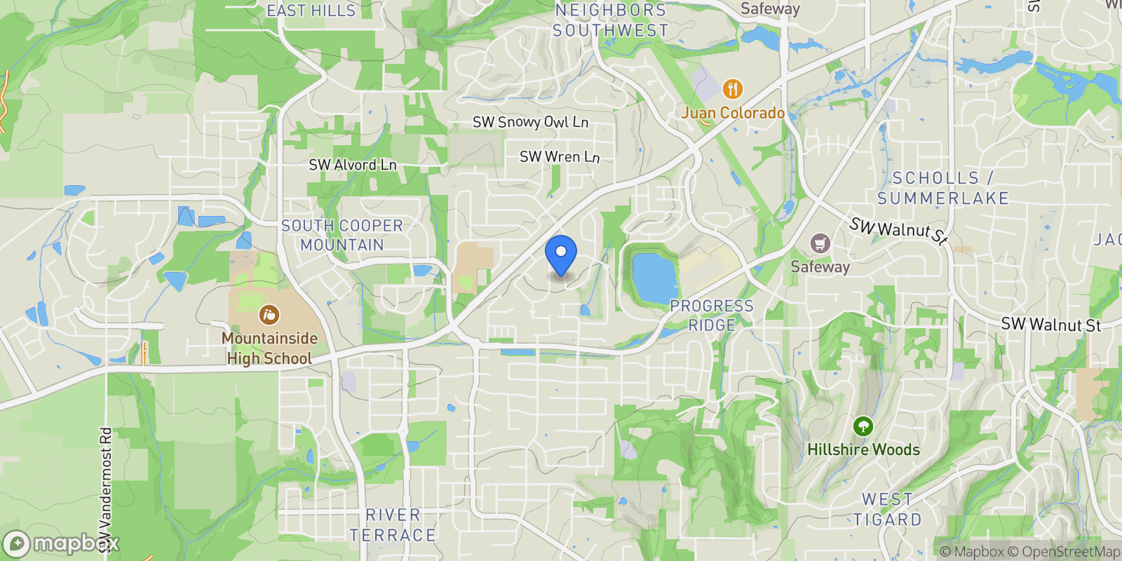 Map showing 12435 SW 158TH AVE, Beaverton, OR 97007, Beaverton, Oregon, United States.