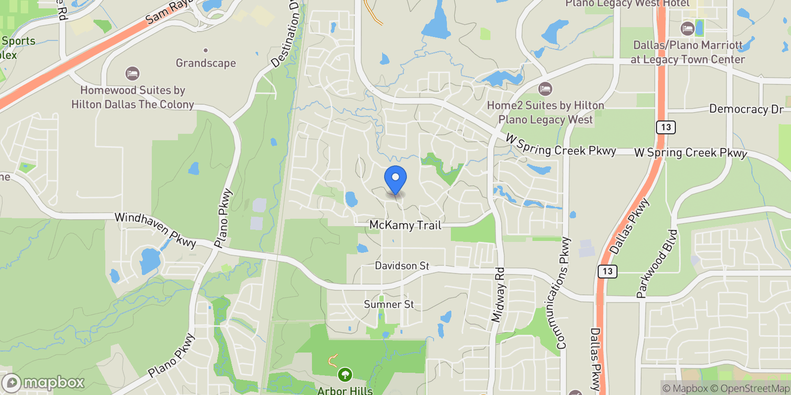 Map showing 6413 Old Gate, Plano, Texas, United States.