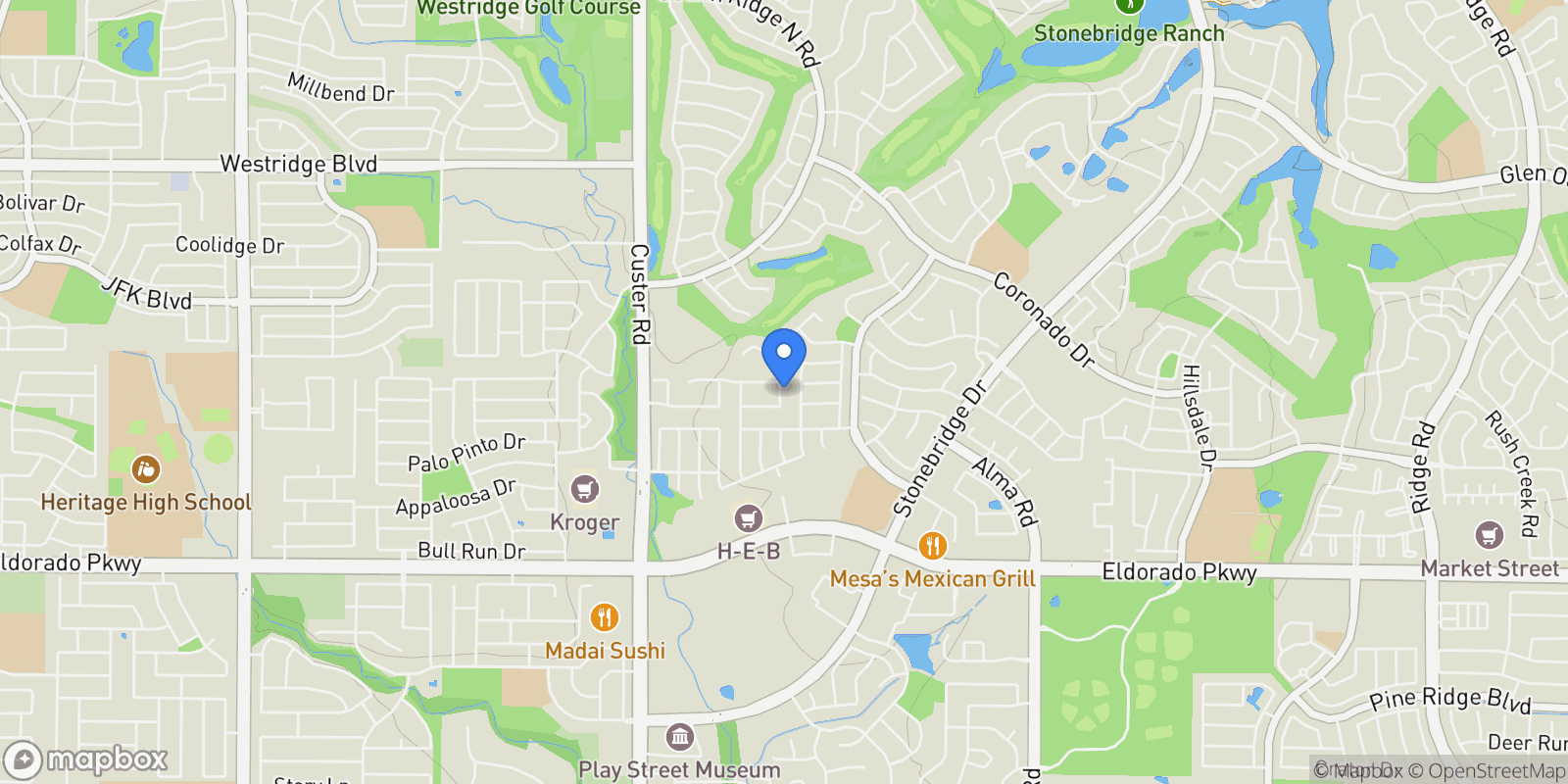 Map showing 2313 Hyer Place, McKinney, Texas, United States.