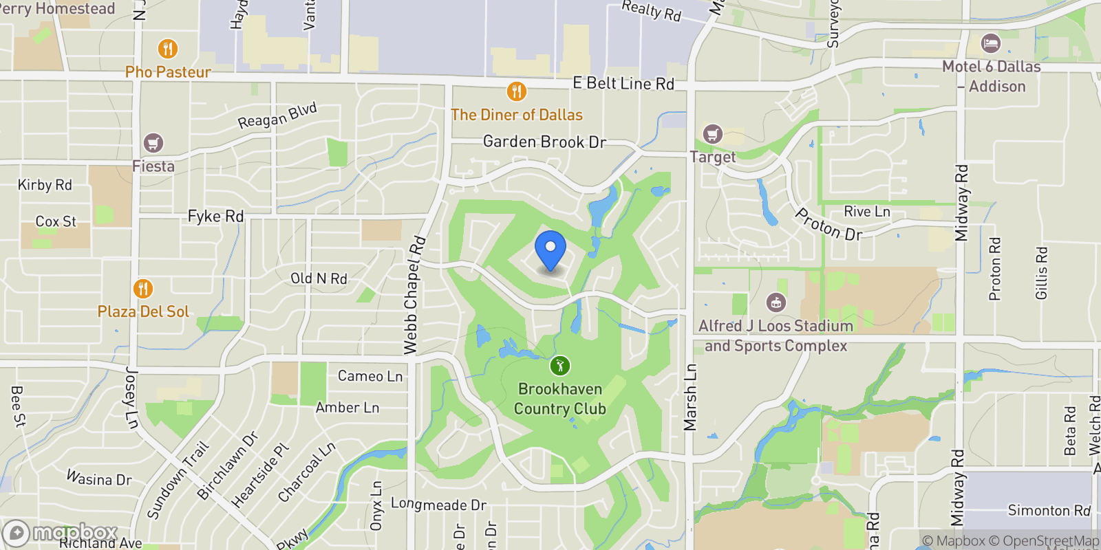 Map showing 3373 Dorado Beach Drive, Farmers Branch, Texas, United States.