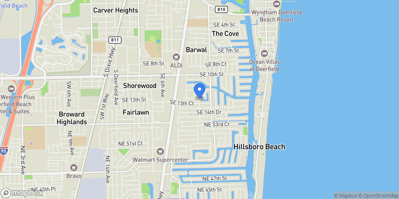 Map showing 1304 SE 10th Ter , Deerfield Beach, FL 33441, Deerfield Beach, Florida, United States.