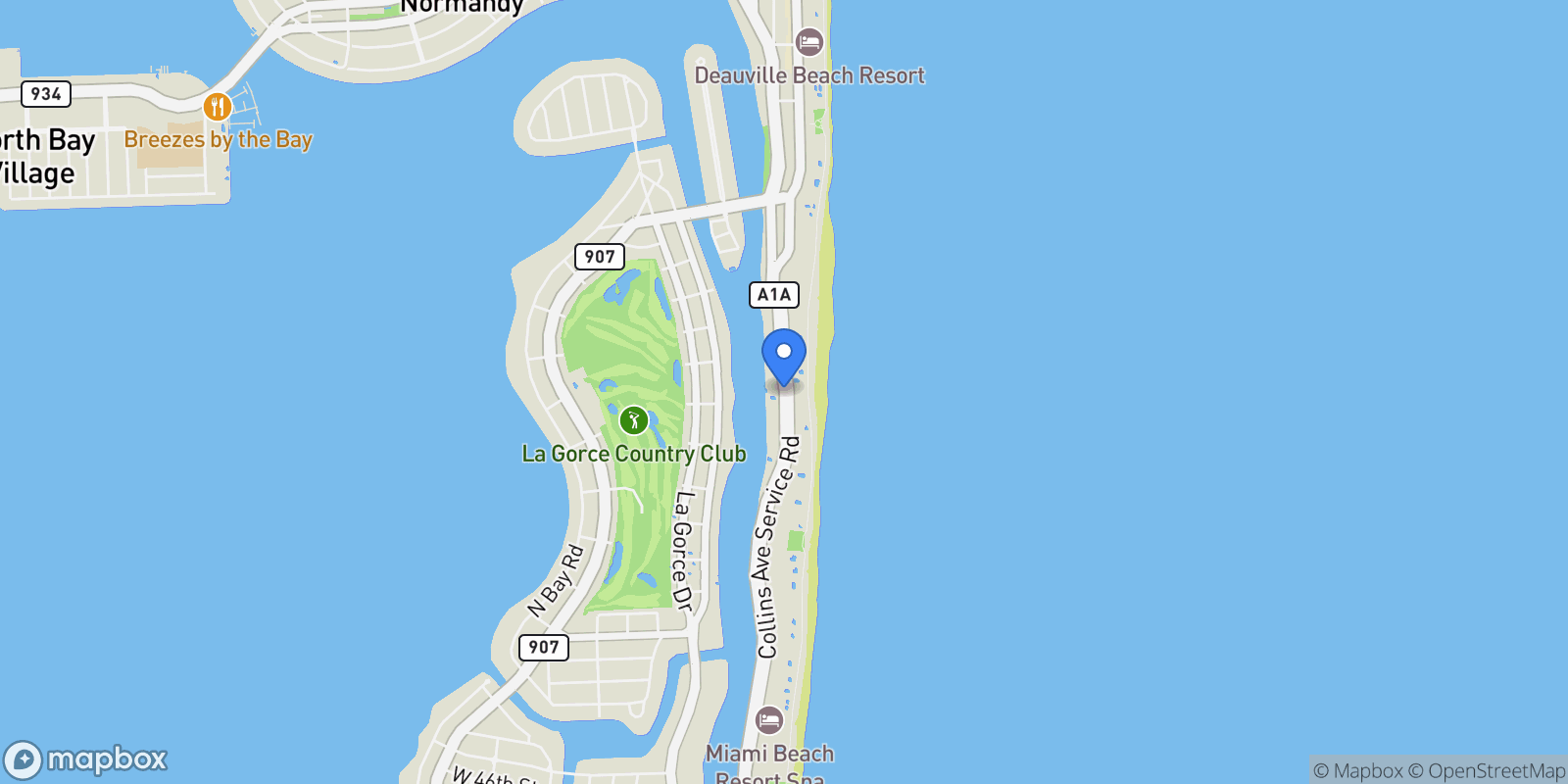 Map showing 5700 Collins Ave 7A, Miami Beach, FL 33140, Miami Beach, Florida, United States.