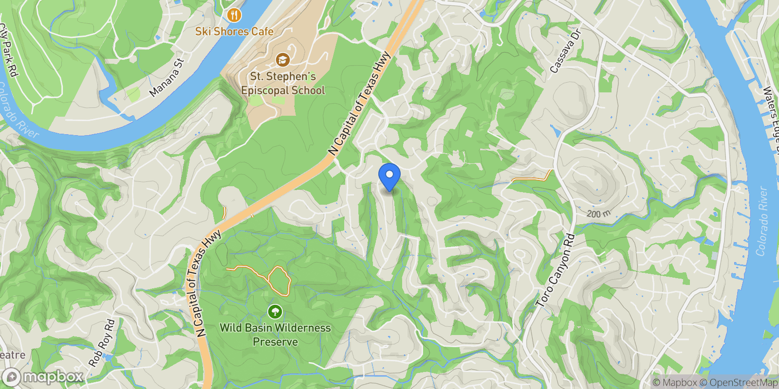Map showing 2201 Far Gallant, Austin, Texas, United States.