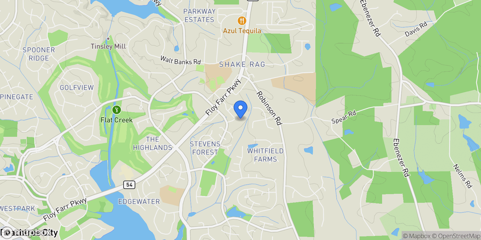 Map showing Peachtree City, Georgia, United States.