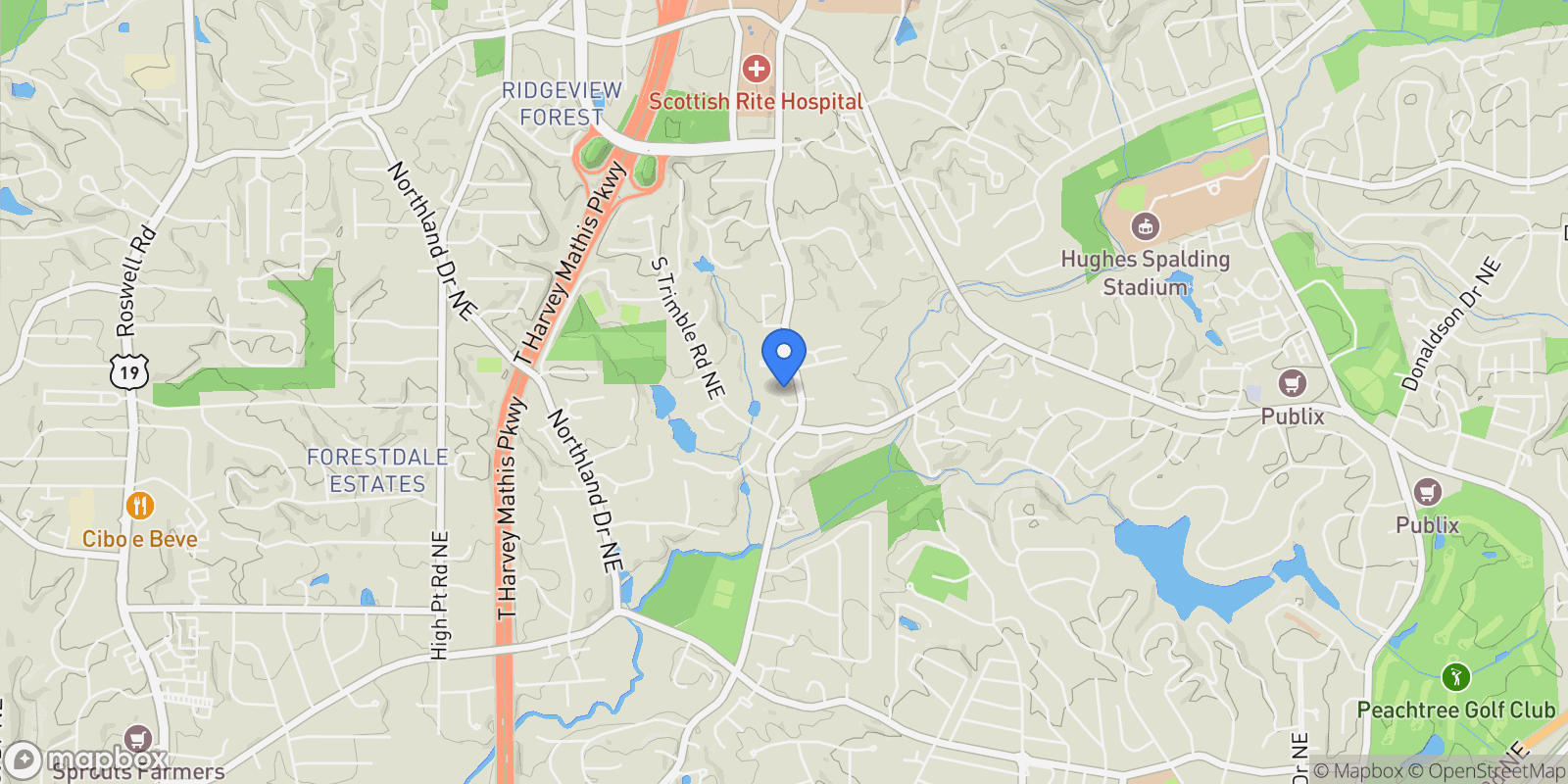 Map showing Atlanta, Georgia, United States.