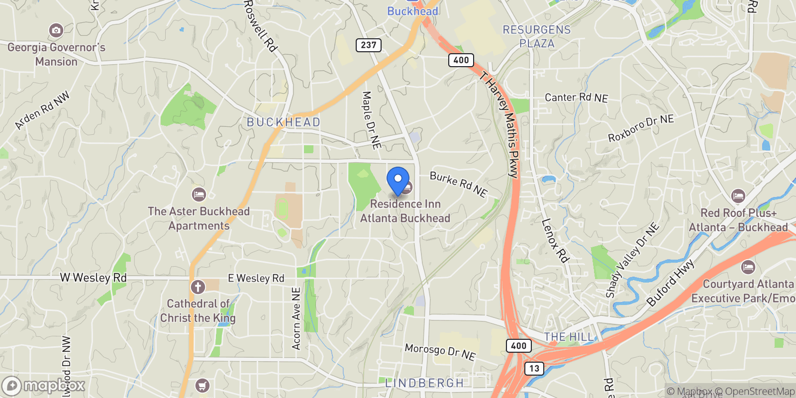 Map showing Atlanta, Georgia, United States.