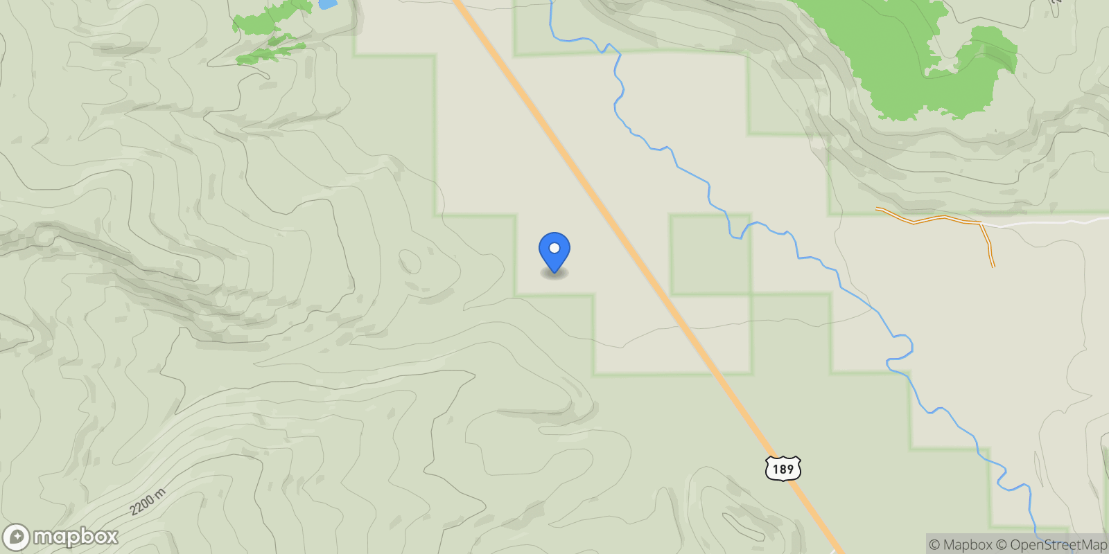 Map showing 14165 S U HWY 189 & 191, Bondurant, WY 82922, Bondurant, Wyoming, United States.