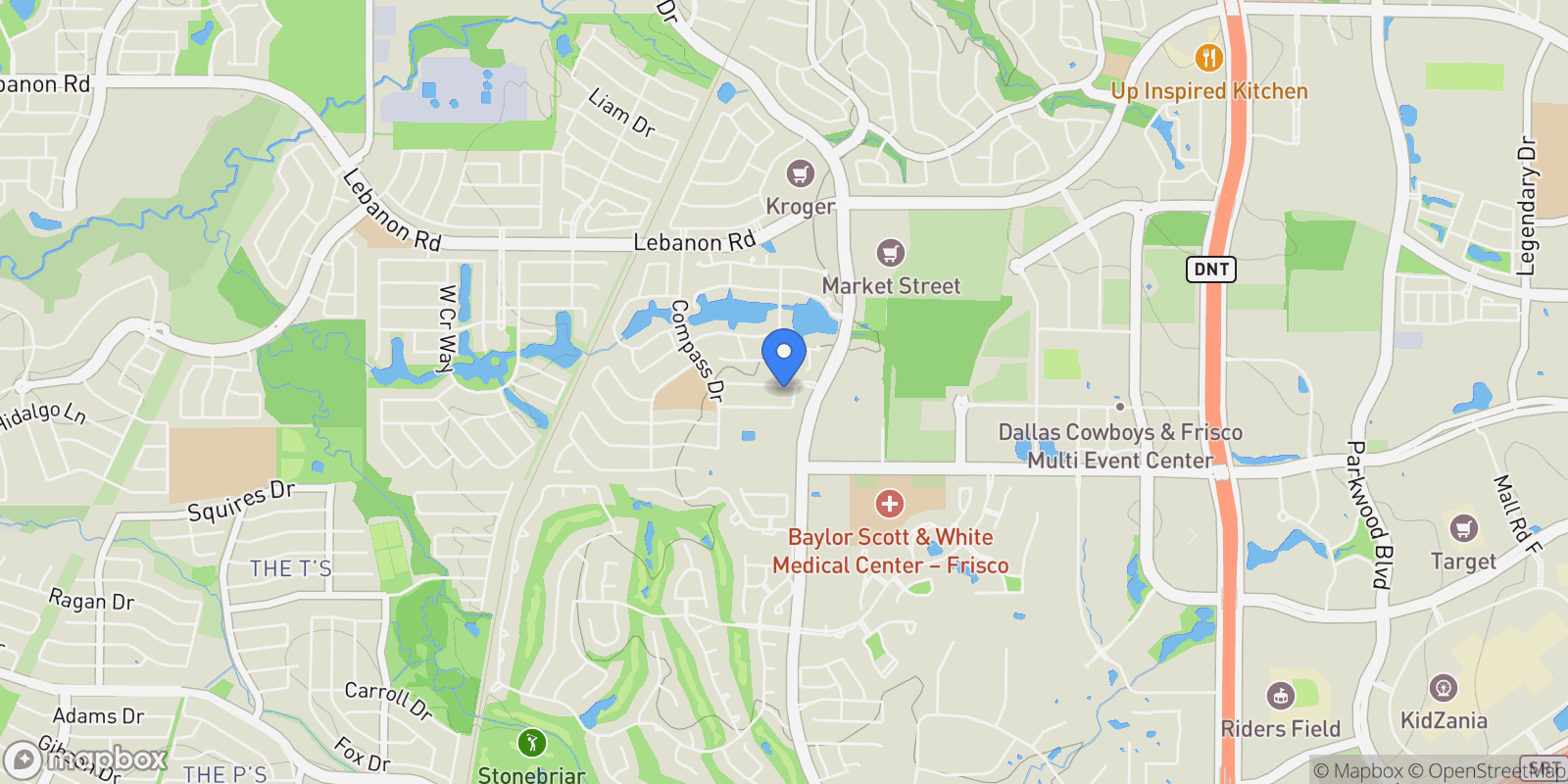 Map showing 5235 Lakehill Boulevard, Frisco, Texas, United States.
