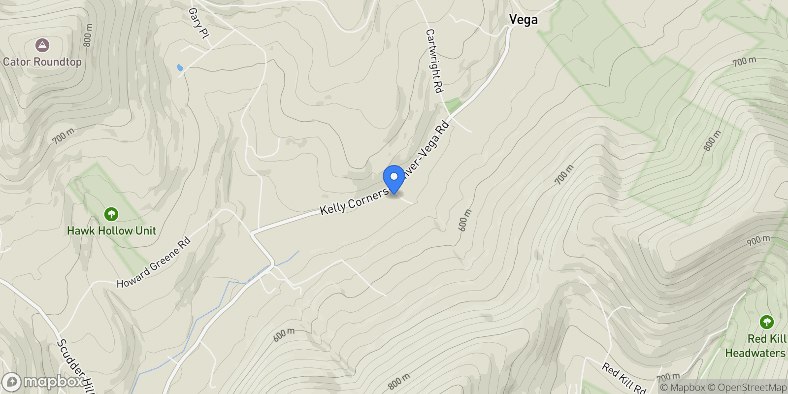 Map showing 105 Stewart Road, Denver, NY 12421, Roxbury, New York, United States.