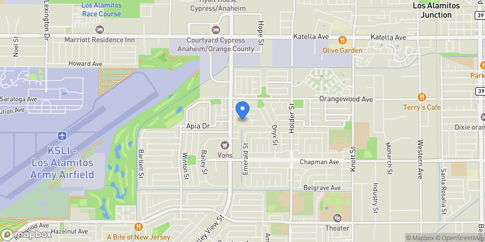 Map showing 6056 Palau, Cypress, California, United States.